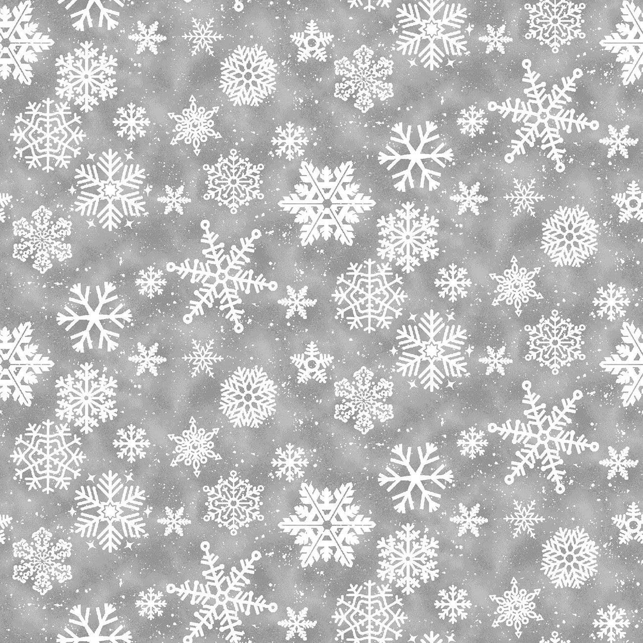 Gray Snowflake 3 Inch repeat Minky