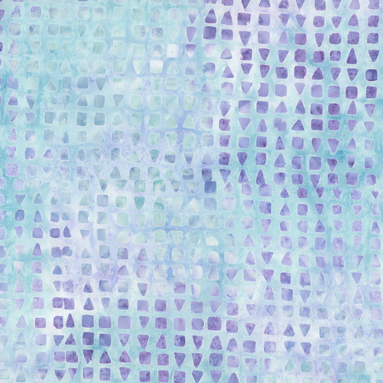 Cream/Blue Squares & Triangles Batik