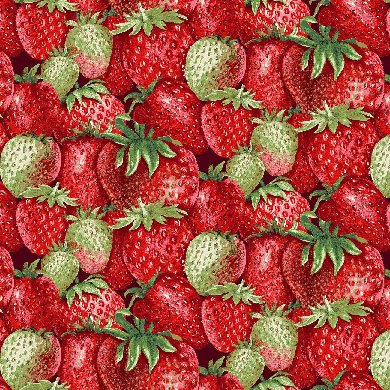 Red/Green Packed Strawberries 3 Inch