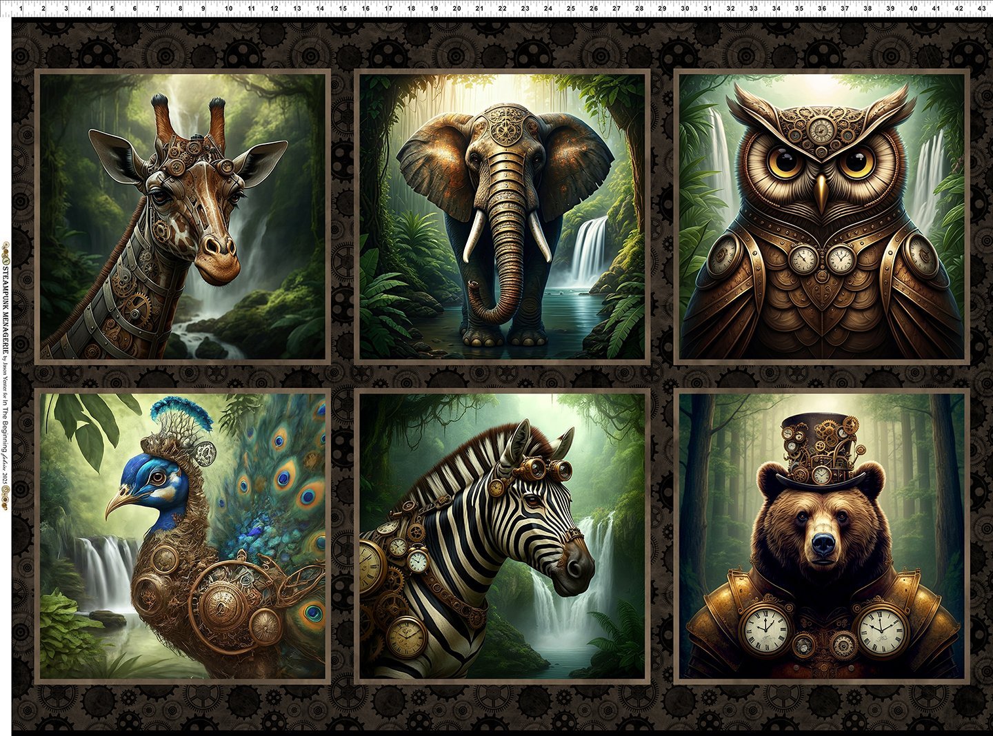 Steampunk Menagerie Block Panel 2st-1