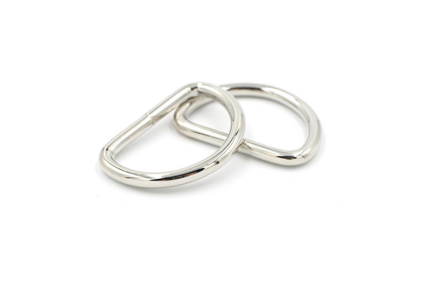 1" Silver D Rings 2 Pack