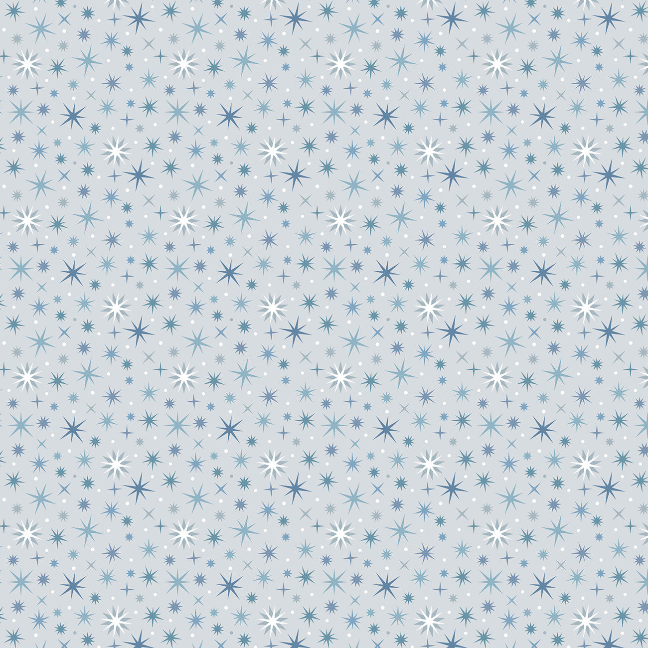 Twinkling stars on light silver with pearl