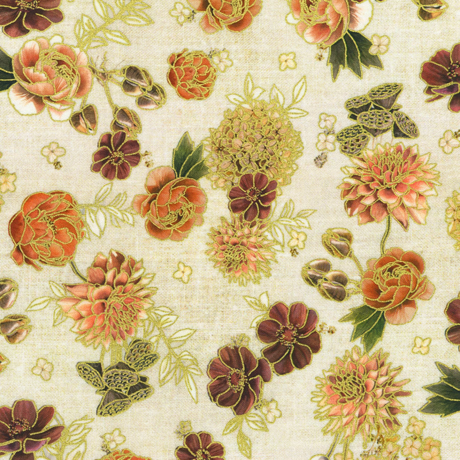Linen Tossed Florals