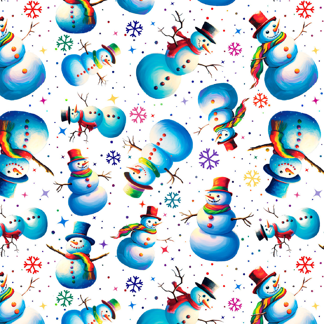 White Snowmen with Snowflakes 4.8 Inch repeat from the Frostkins Collection