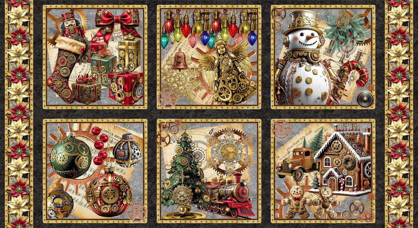 Black Steampunk Christmas Blocks 24 Inch