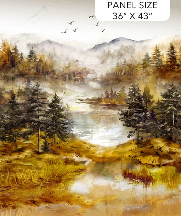 Misty Morning Ochre 36" Panel by Northcott