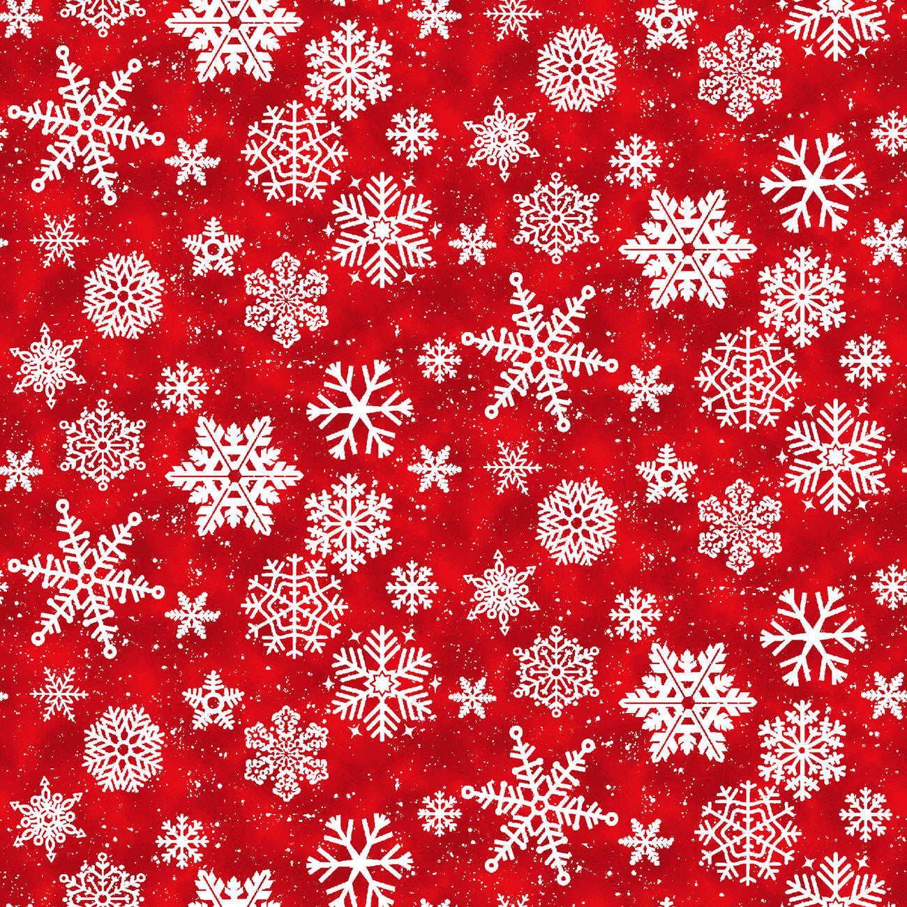 Snow Friends Red Snowflakes 3 Inch repeat Flannel