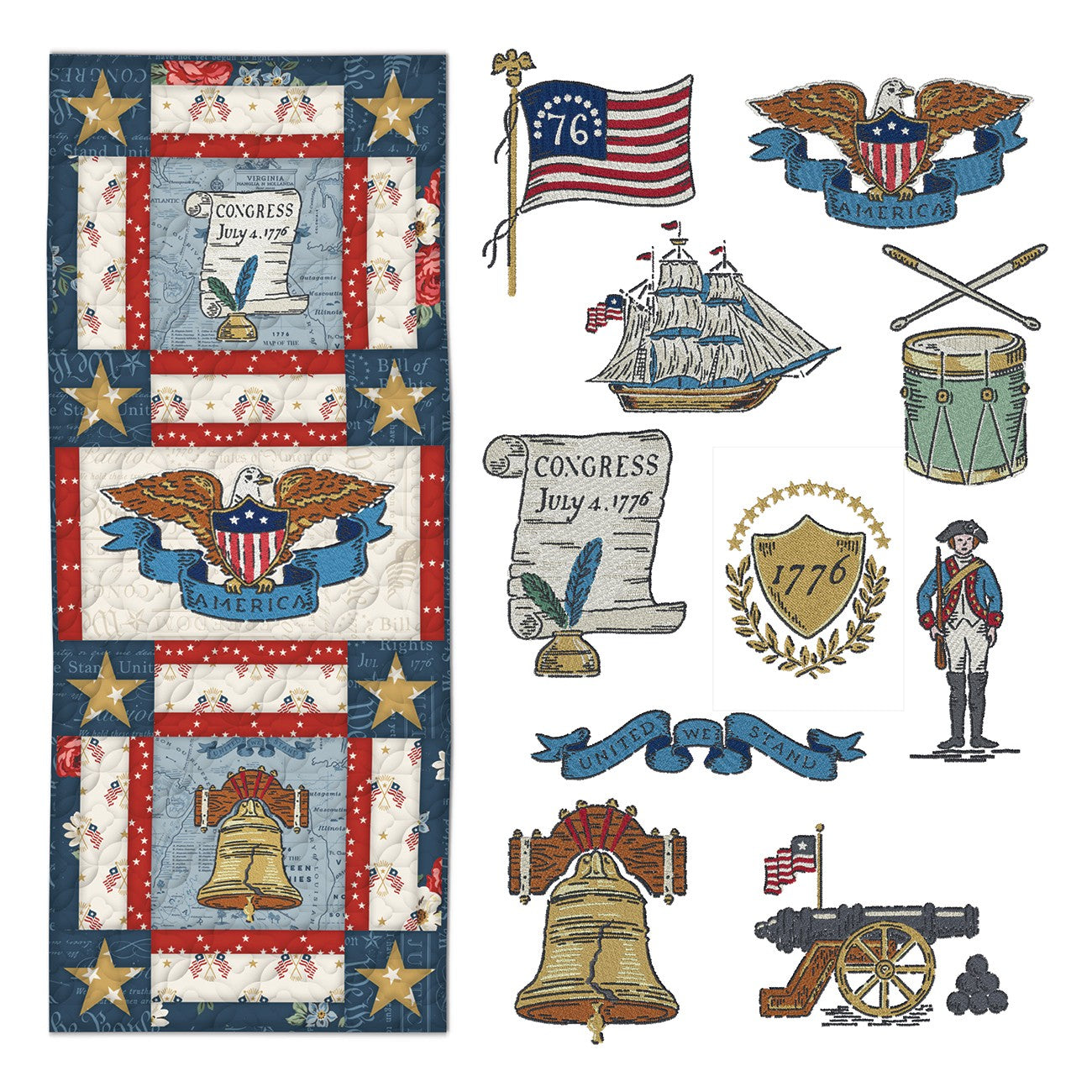 America 250 Door Banner and Asset Pack - Machine Embroidery USB