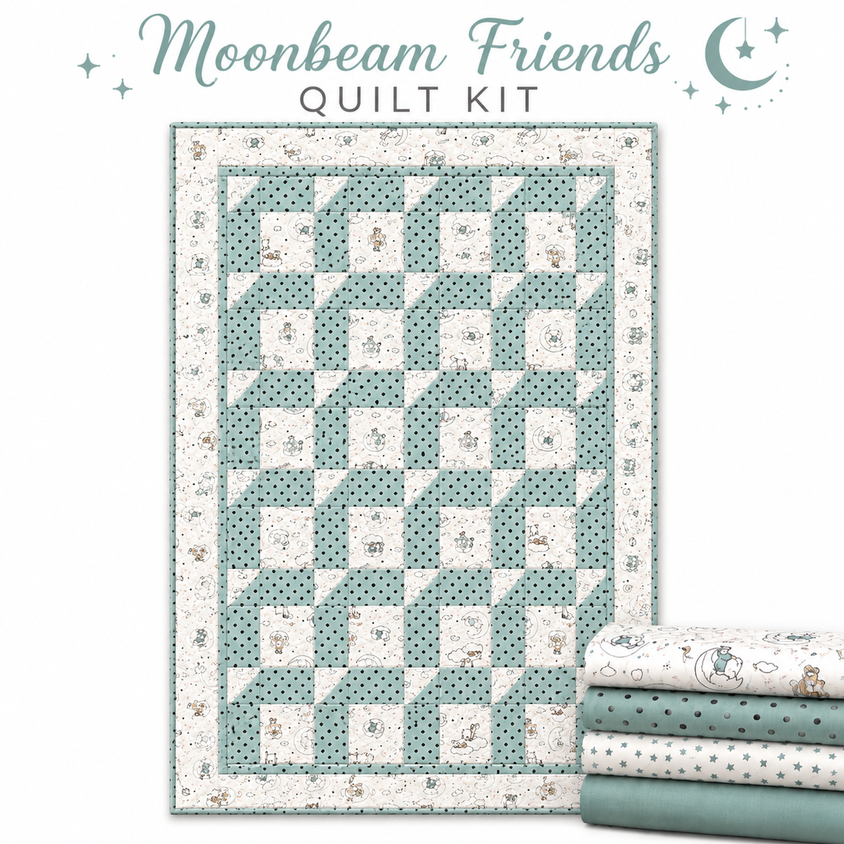 Moonbeam Friends PreCut Quilt Kit 42" X 58"