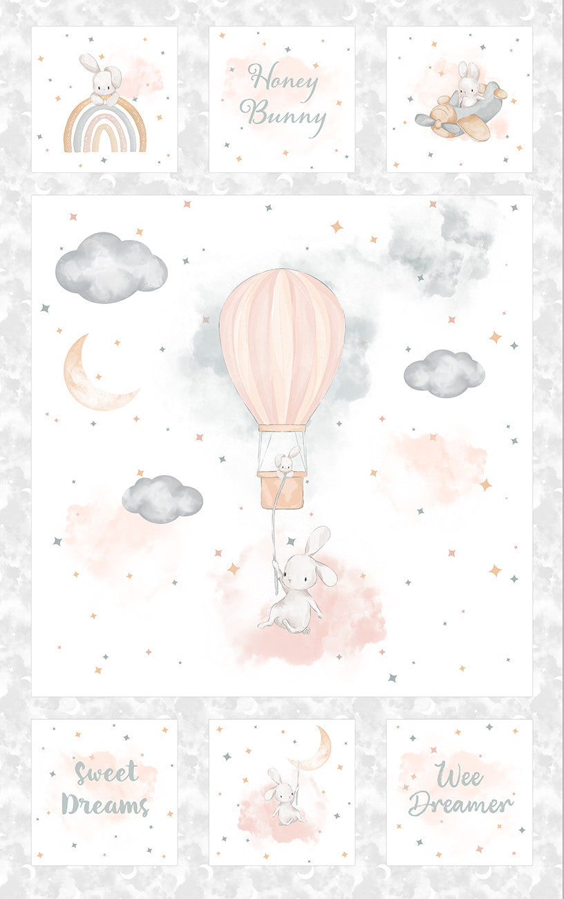 White/Grey Honey Bunny Panel (27")