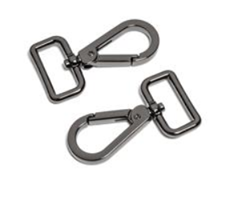 1" Black Metal Tear Drop Swivel Hook 2 pack