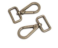 1" Antique Brass Tear Drop Swivel Hook 2 Pack