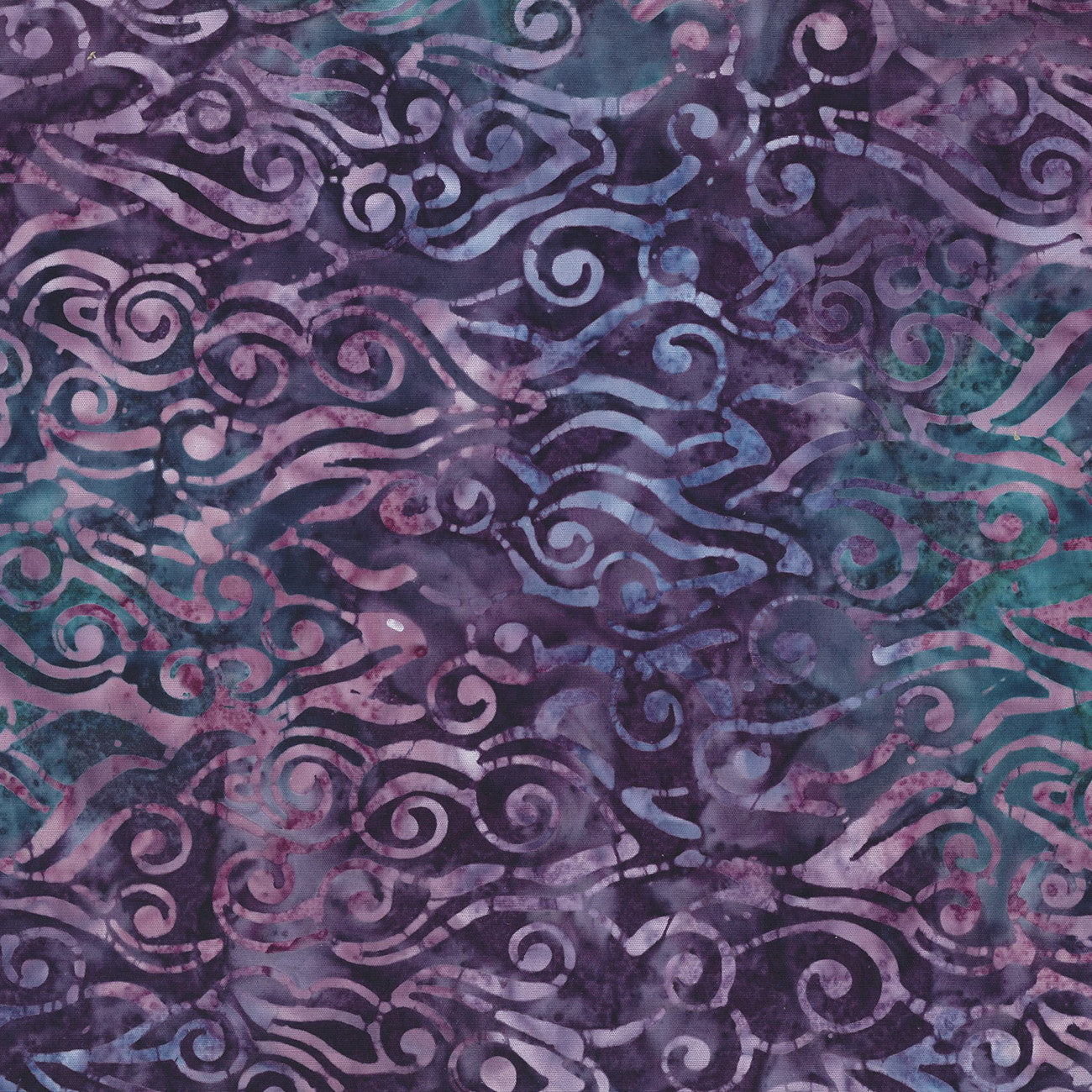 Dark Purple Swirly Waves Batik