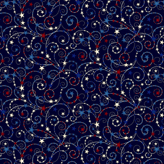 Blue Patriotic 108in Wide Back