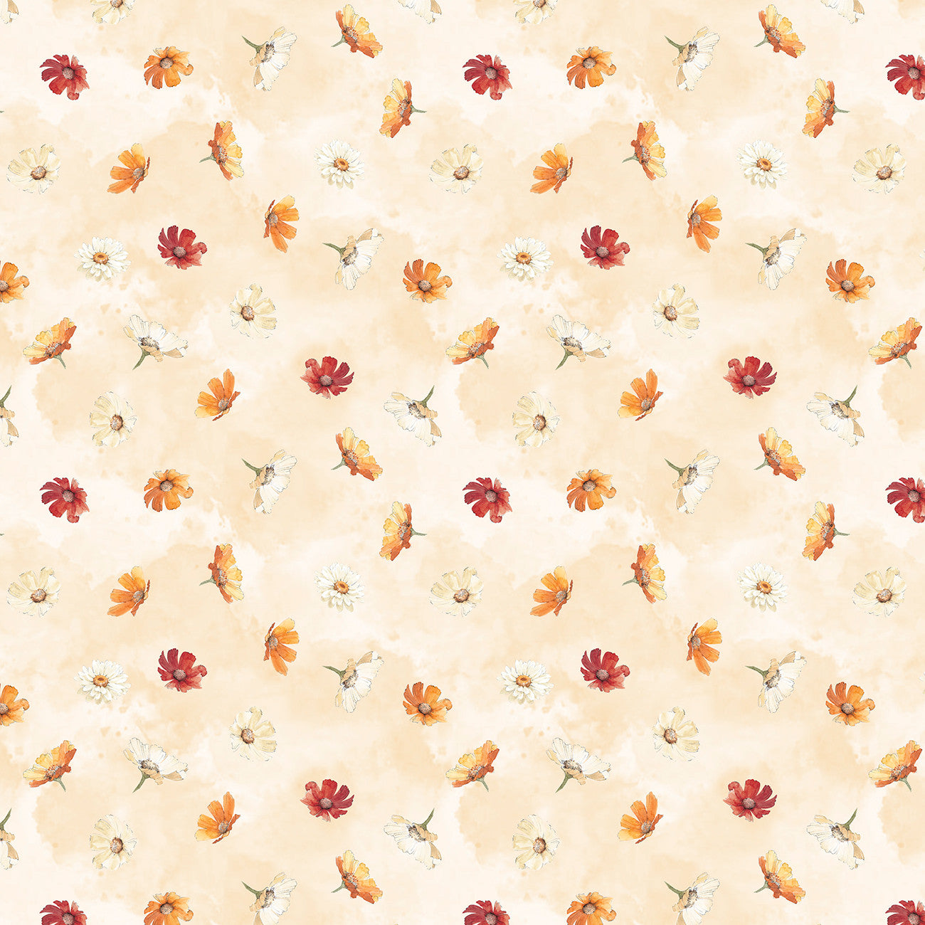 Cream Flowers Toss