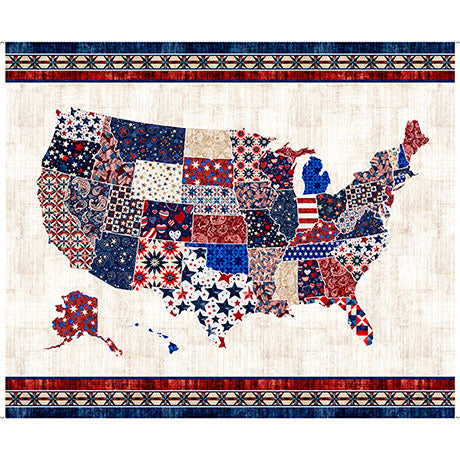 AMERICAN TAPSETRY - US MAP TAPESTRY PANEL
