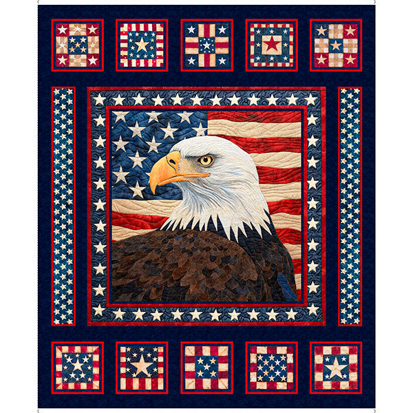 American Tapestry Eagle Panel 36" Fabric Cotton