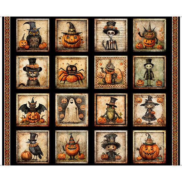 Jeepers Creepers Halloween Picture Patches Fabric Panel