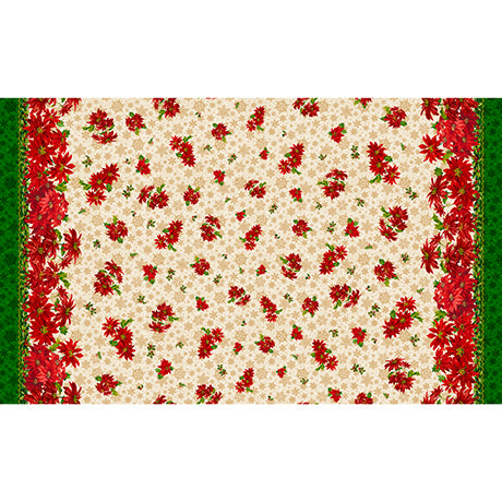 POINSETTIA GREETINGS - POINSETTIA DOUBLE BORDER 60"