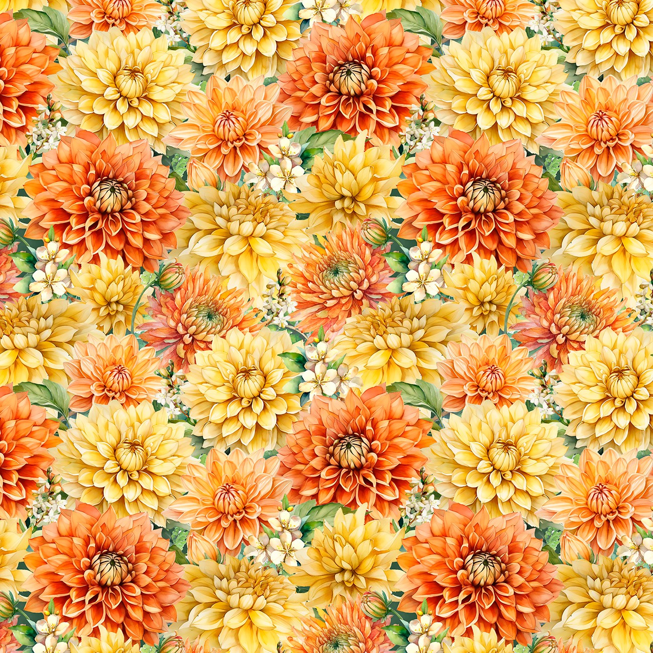 Packed Floral Yellow/Orange