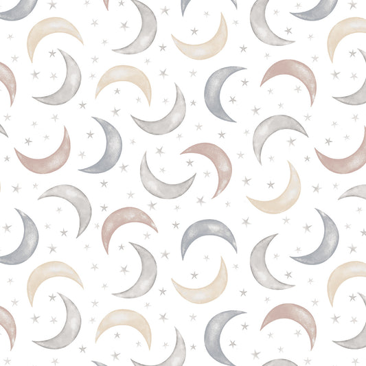 White/Multi Moon and Stars 6 Inch repeat
