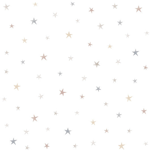 White/Multi Tossed Stars 6 Inch repeat