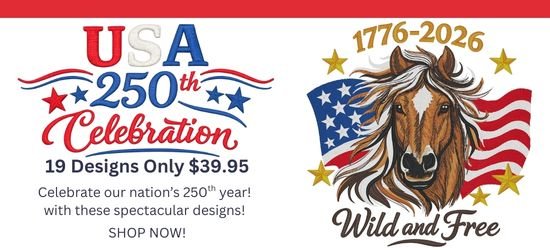 Usa 250th Anniversary Celebration Pack Embroidery Designs