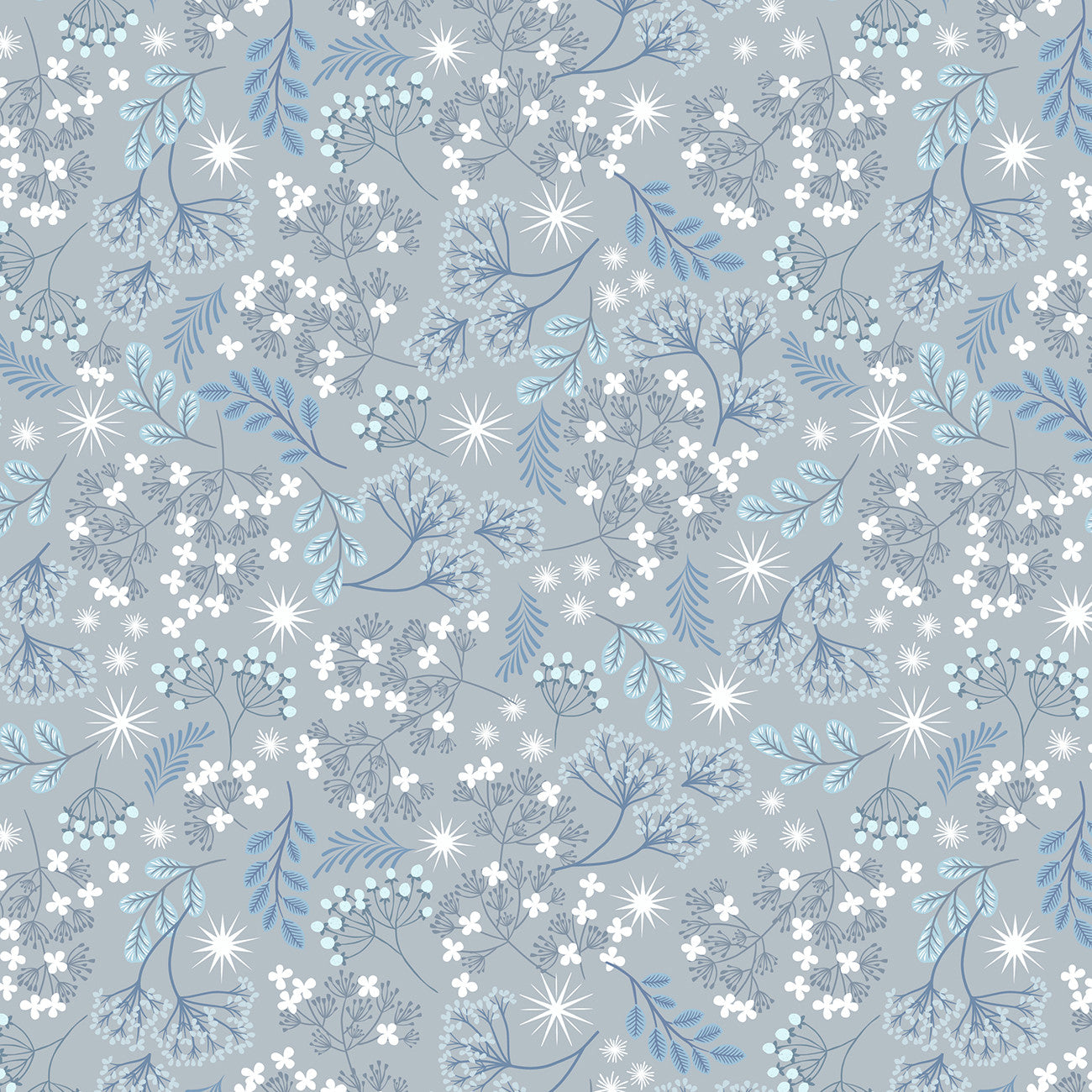 frosted foliage on gray with pearl