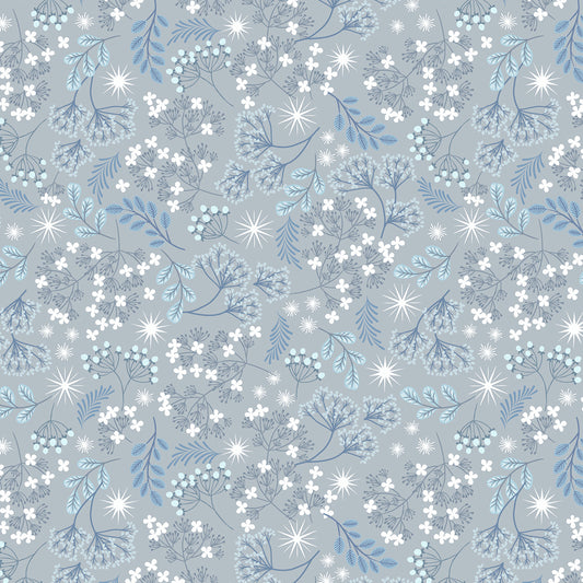 frosted foliage on gray with pearl
