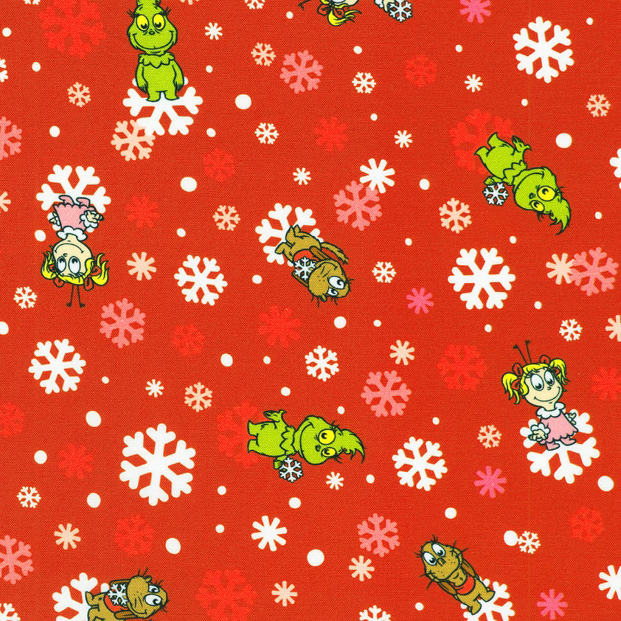 Little Grinch Red Snowflakes Grinch Max Cindy Lou