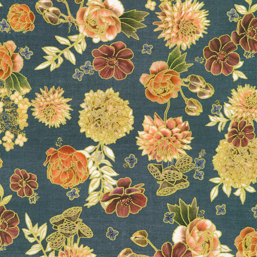 Denim Tossed Florals