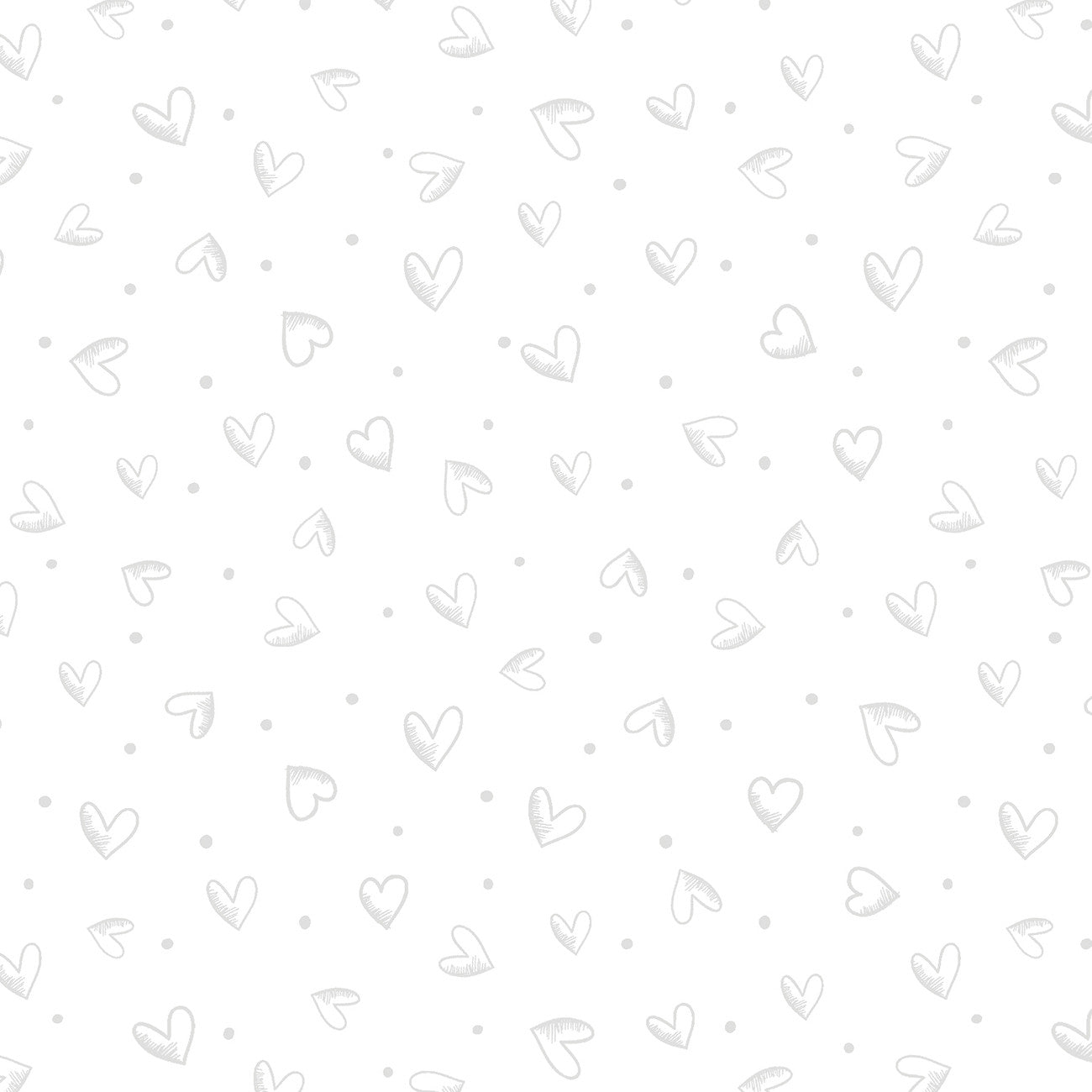 White on White Hearts 5.05 Inch repeat