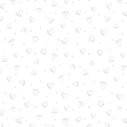 White on White Hearts 5.05 Inch repeat