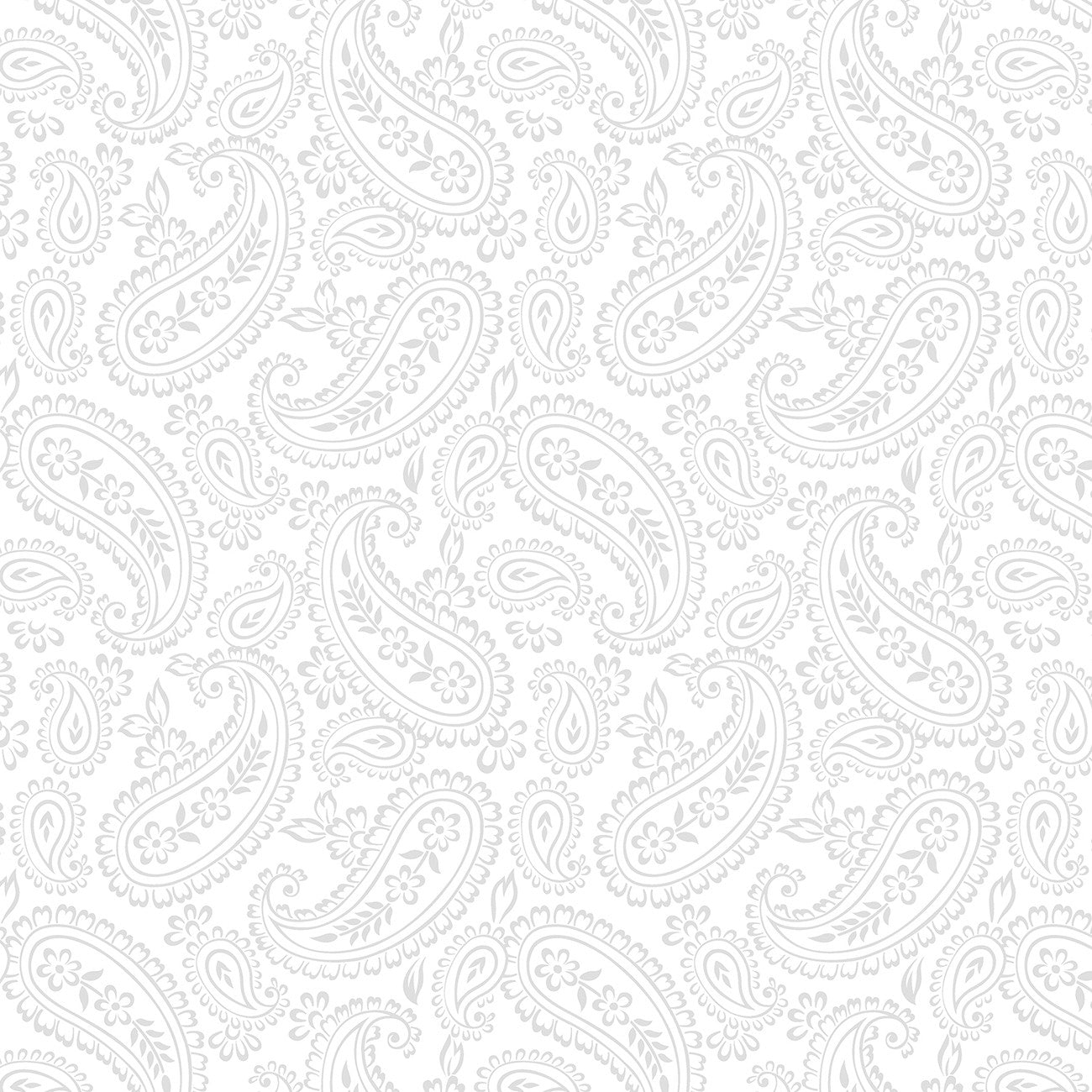 White on White Paisley 2.8 Inch repeat