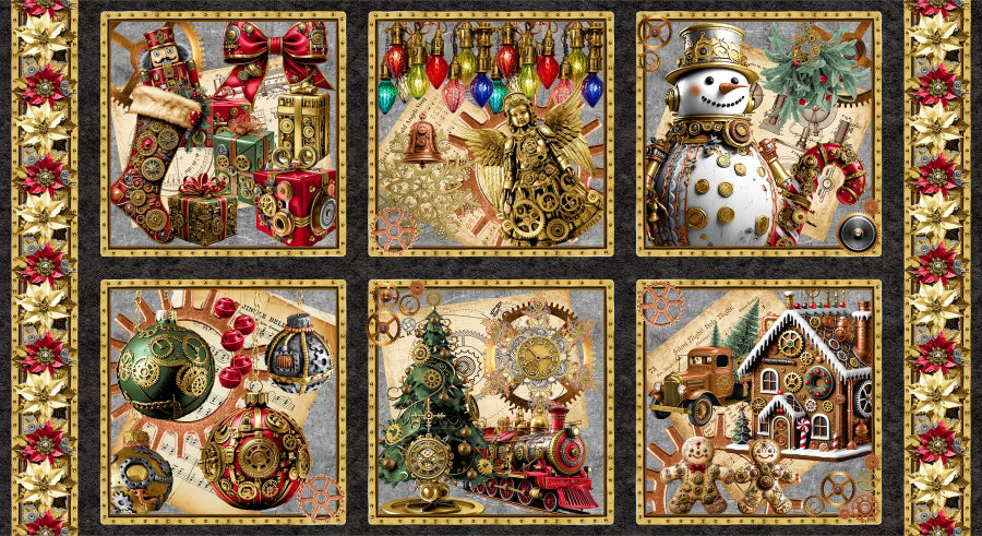 Black Steampunk Christmas Blocks 24 Inch