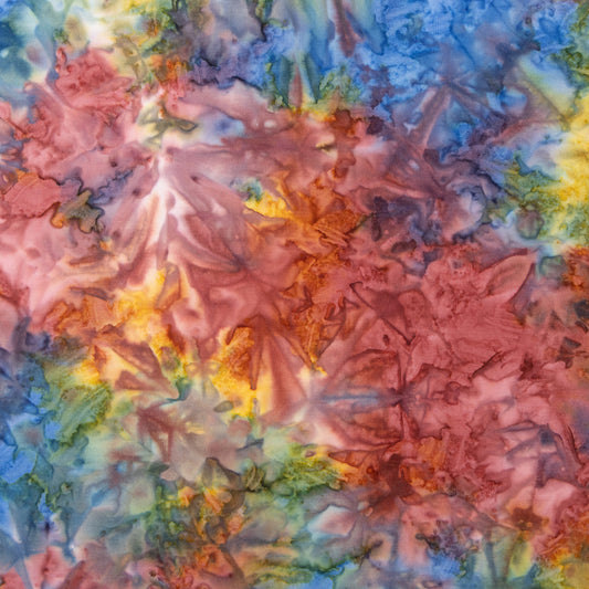Batiks Elementals Color Play Mottled Coral Fiesta