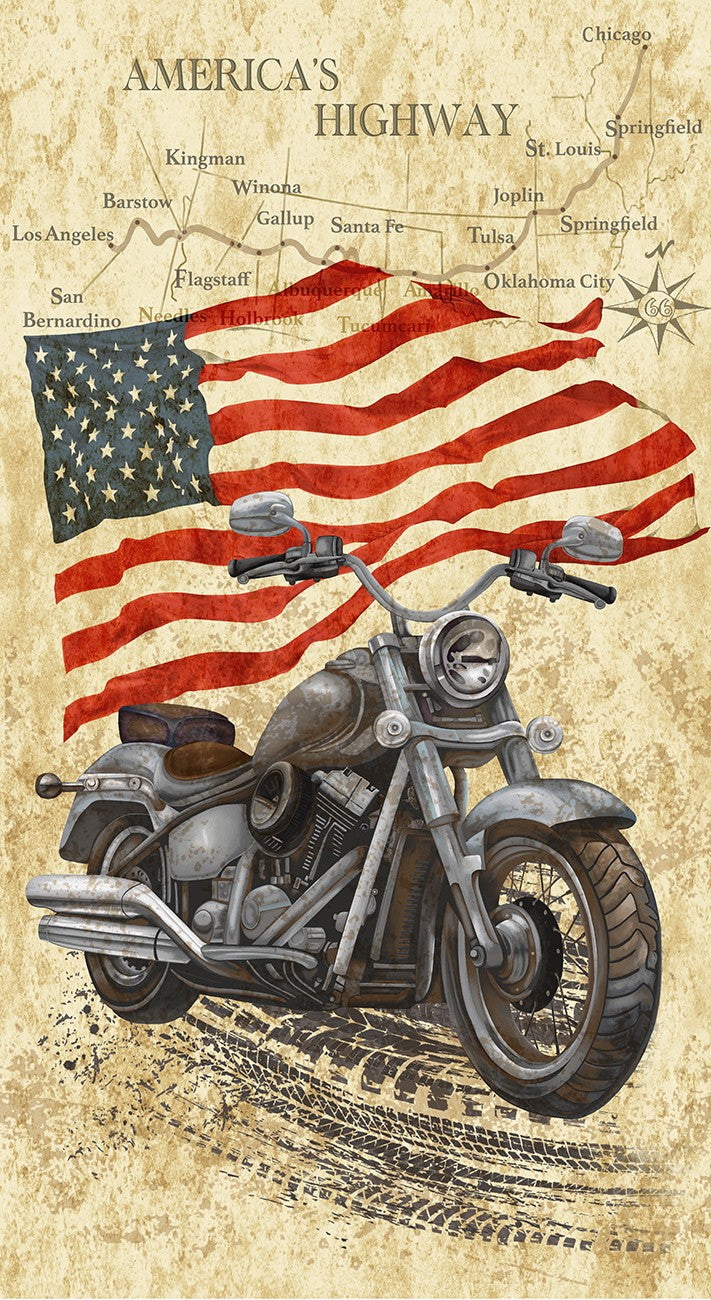 Natural Vintage Motorcycle Panel 24in