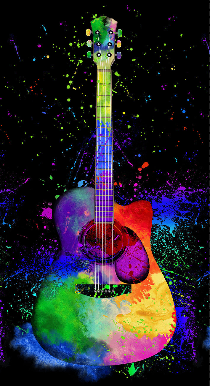 Black Painted Guitar Panel