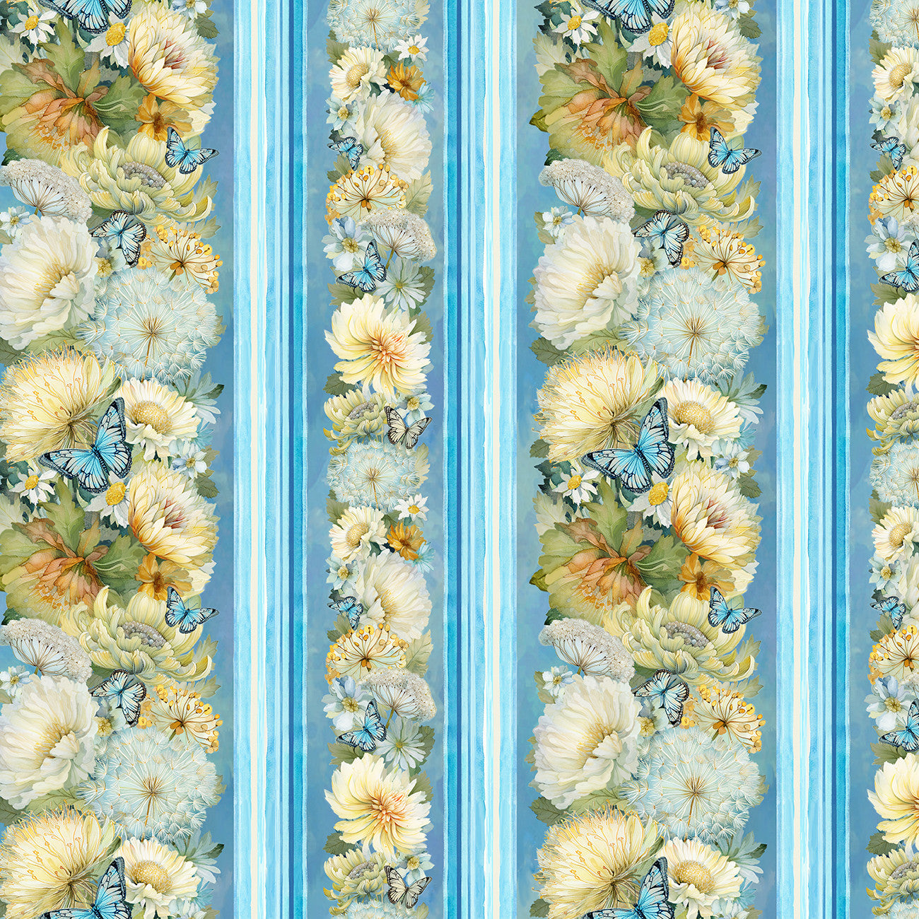Floral 11in Stripes