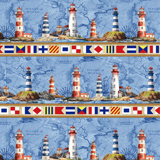 Nautical Lighthouse 11in Stripes