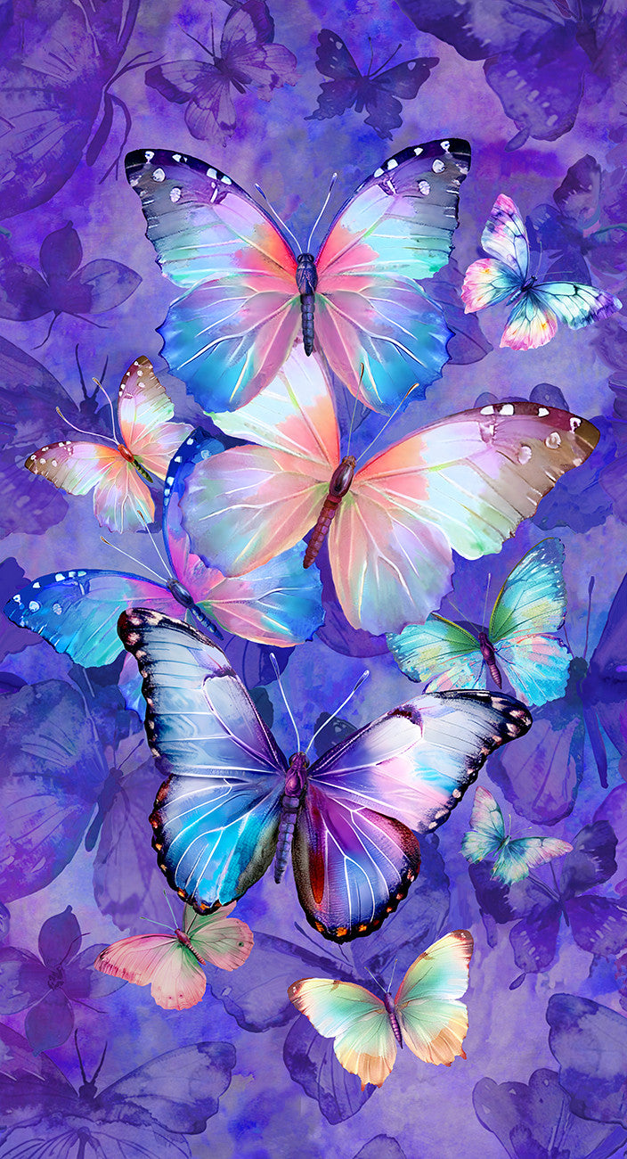 Purple Purple Butterfly Panel 24in