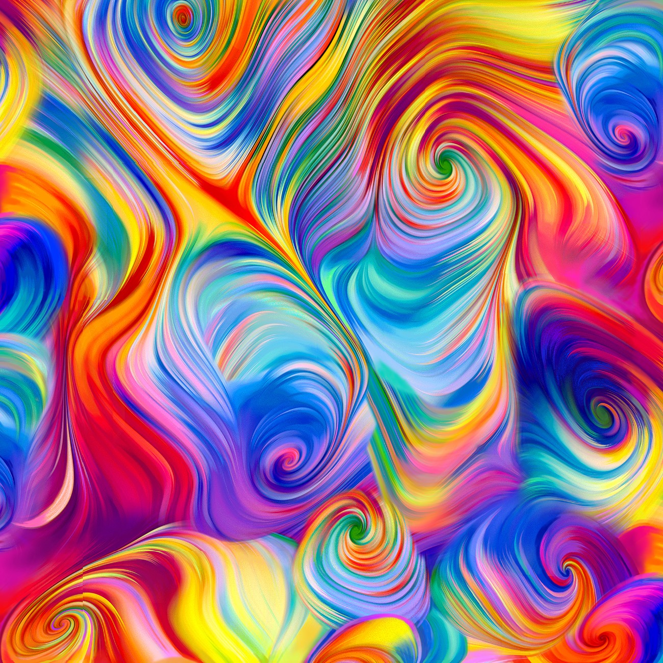 Rainbow Abstract Swirl