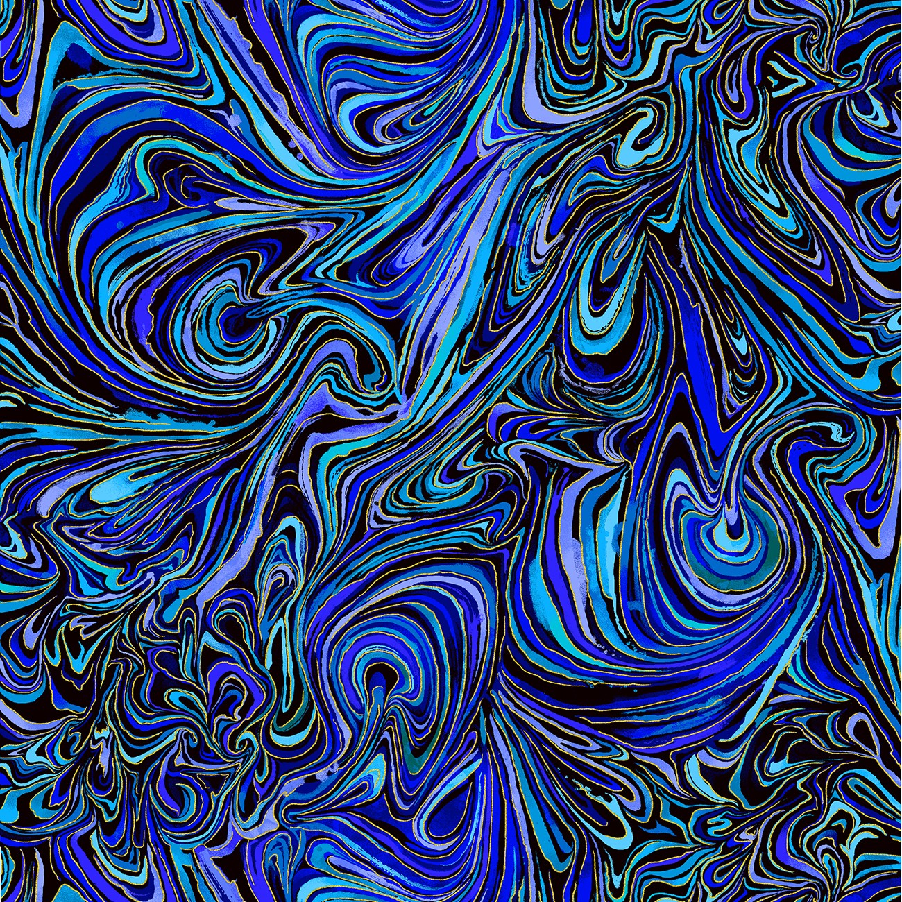 Indigo Abstract Metallic Marble