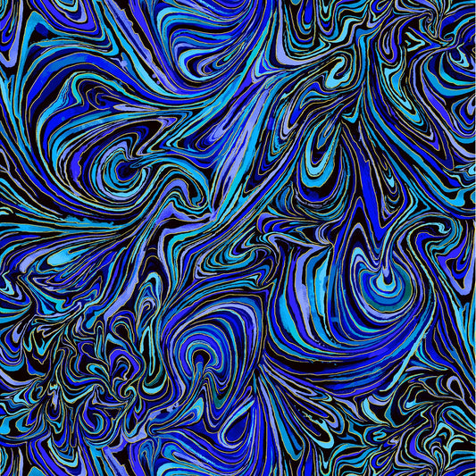 Indigo Abstract Metallic Marble