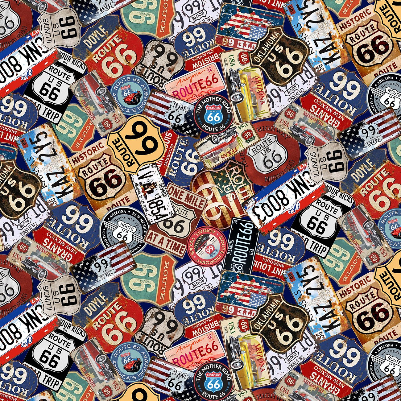 Multi Route 66 Signs