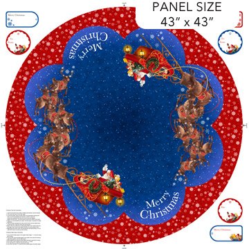 'Twas The Night Before Christmas Tree Skirt Panel by Nortcott Fabrics
