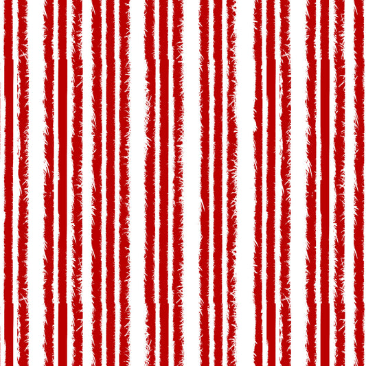 Snow Friends Red/White Stripe 4 Inch repeat Flannel