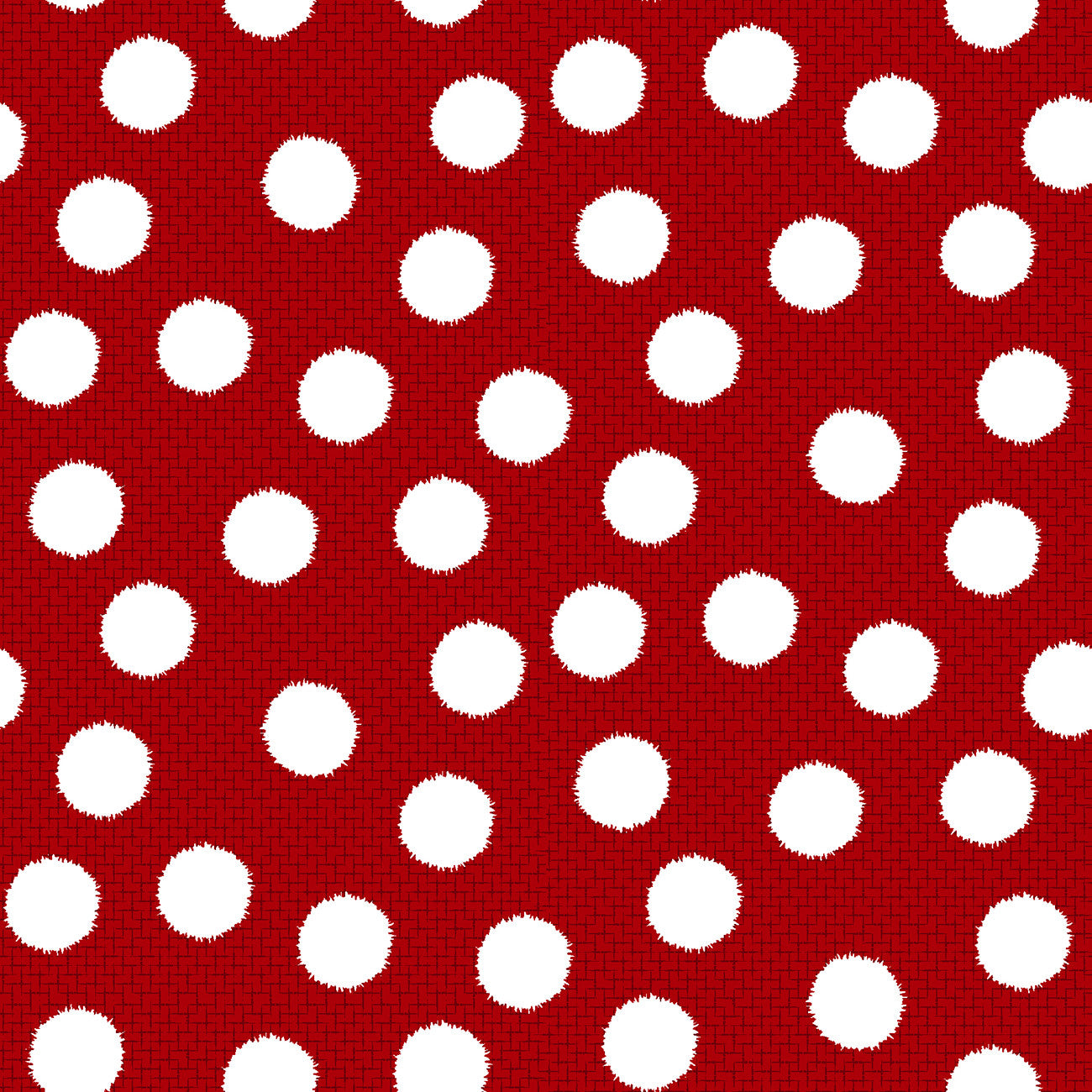 Snow Friends Red Fuzzy Dot 3 Inch repeat Flannel