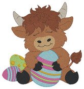 Holiday Highland Cows Embroidery Designs