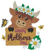 Holiday Highland Cows Embroidery Designs